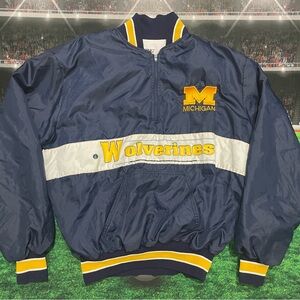 Vintage 90s Michigan Wolverines DeLONG Pullover SZ Large blue Preowned